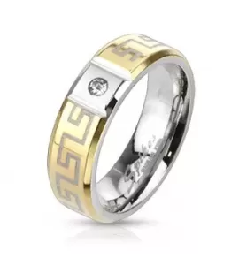 Кольцо из стали Spikes R-M2194 с фианитом