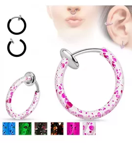 Серьга обманка для имитация пирсинга хряща уха, хеликса, крыла носа, септума PiercedFish SEP46 из стали