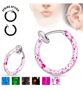 Серьга обманка для имитация пирсинга хряща уха, хеликса, крыла носа, септума PiercedFish SEP46 из стали