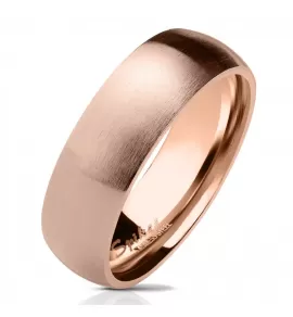 Кольцо из стали Spikes R027R матовое цвета розового золота