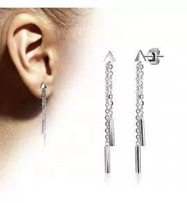 Висячие серьги с цепочками женские TATIC SE3372