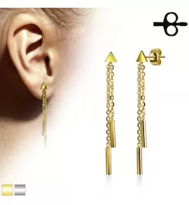 Висячие серьги с цепочками женские TATIC SE3372