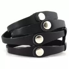 Кожаный браслет Scappa A-108 черный