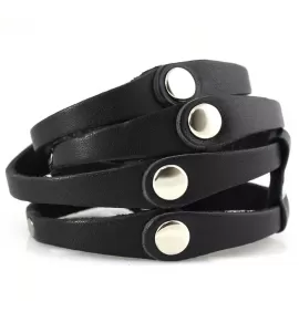 Кожаный браслет Scappa A-108 черный