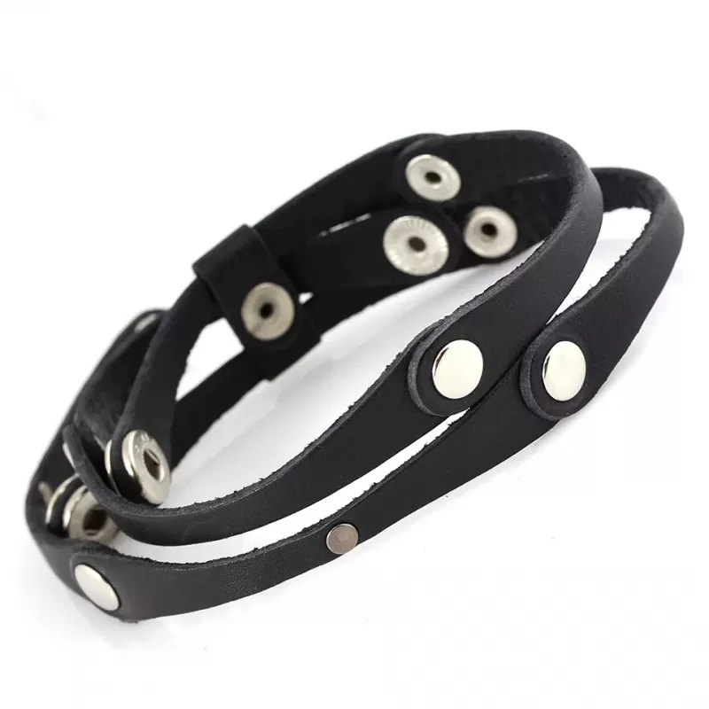 Кожаный браслет Scappa A-108 черный