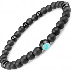 Черный мужской браслет из агата на резинке Everiot Select LNS-2064