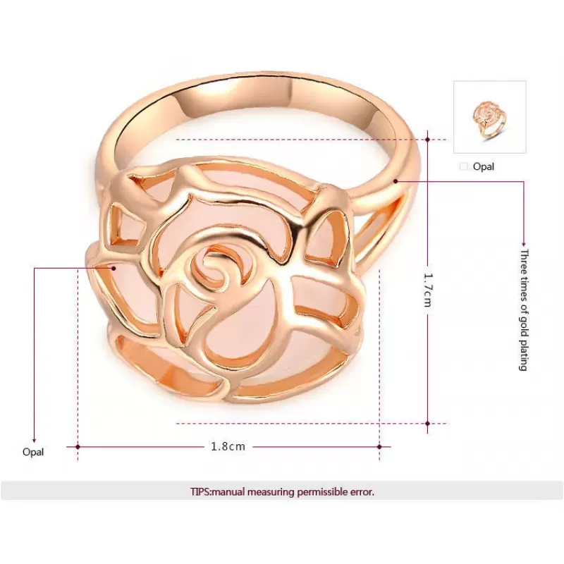 Кольцо ROZI RG-24290B c декором в форме розы