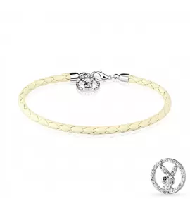 Женский плетеный браслет TATIC PBSB-009WH из экокожи с зайчиком Playboy