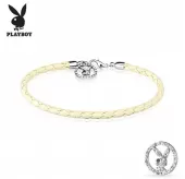 Женский плетеный браслет TATIC PBSB-009WH из экокожи с зайчиком Playboy