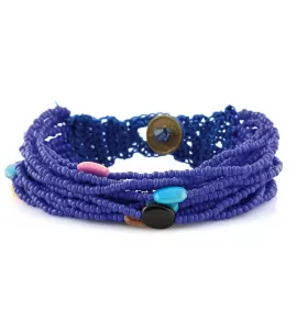 Браслет Indigo ING-1445 ярко-синий с разноцветными бусинами