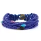 Браслет Indigo ING-1445 ярко-синий с разноцветными бусинами