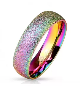 Разноцветное кольцо из стали Spikes R-M4740W с шероховатой поверхностью