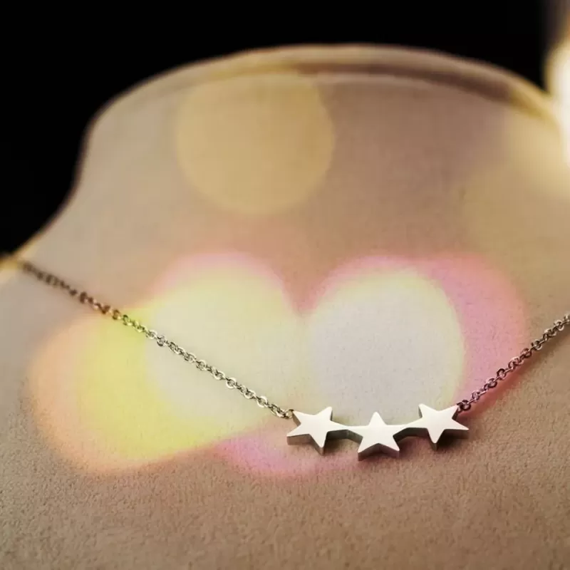 Колье женское из цепочки со звездочками TATIC SNP-1409 из стали