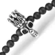 Браслет мужской в три оборота на резинке из агата и гематита Everiot Select LNS-2065 с черепом