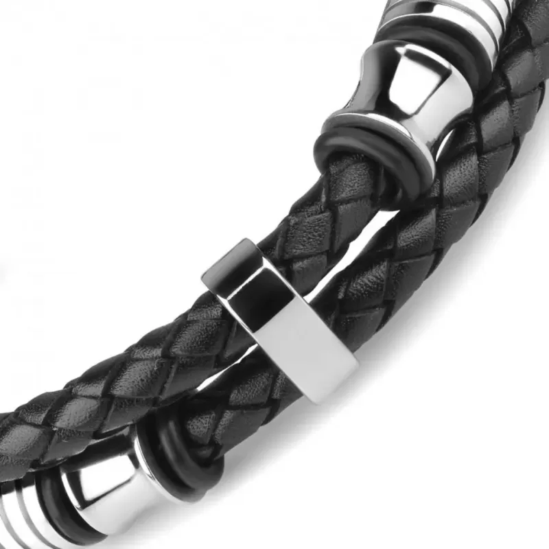 Мужской браслет из натуральной кожи Everiot Select LNS-5007