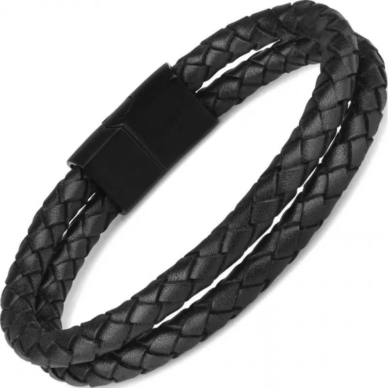 Кожаный браслет мужской Everiot Select LNS-5018 с магнитным замком