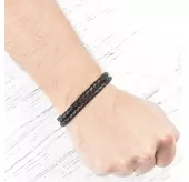 Кожаный браслет мужской Everiot Select LNS-5018 с магнитным замком