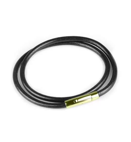 Кожаный шнурок премиум Everiot Select LC-5002-GD с застежкой из стали