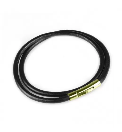 Кожаный шнурок премиум Everiot Select LC-5002-GD с застежкой из стали