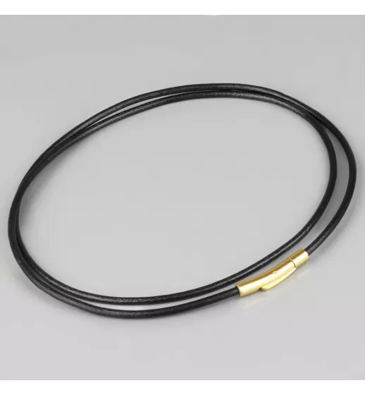 Кожаный шнурок премиум Everiot Select LC-5002-GD с застежкой из стали
