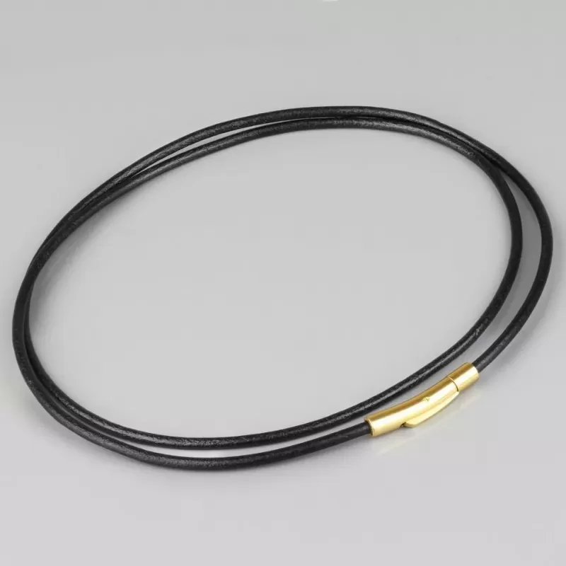 Кожаный шнурок премиум Everiot Select LC-5002-GD с застежкой из стали