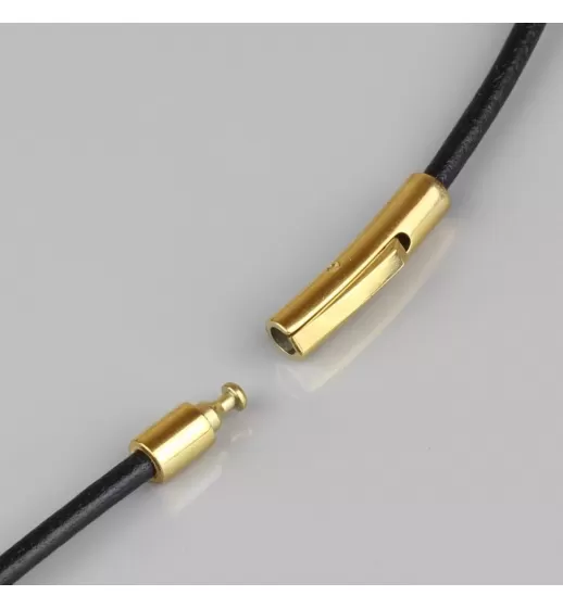 Кожаный шнурок премиум Everiot Select LC-5002-GD с застежкой из стали