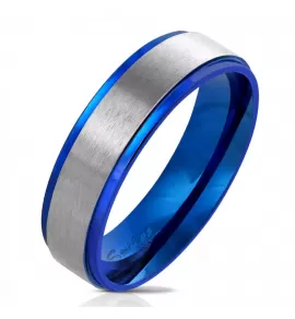 Кольцо из стали Spikes R-M6055B с матовой полосой