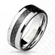 Мужское кольцо из тистена (титан-вольфрама) Tisten R-TS-016 с карбоновой вставкой