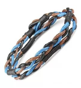 Плетеный браслет в два оборота из вощеного шнура Everiot Select LNS-2139