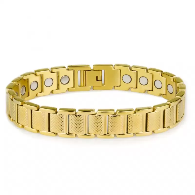 Магнитный браслет мужской Magnetana KBM-210307 с золотистым покрытием