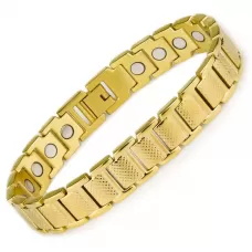 Магнитный браслет мужской Magnetana KBM-210307 с золотистым покрытием