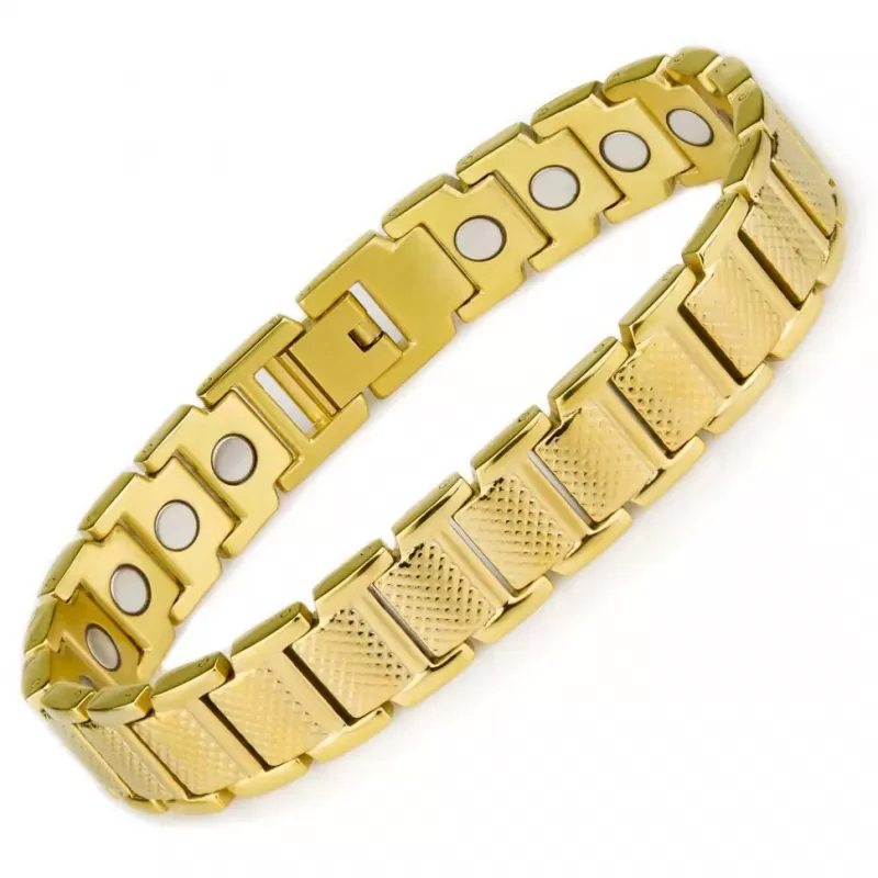 Магнитный браслет мужской Magnetana KBM-210307 с золотистым покрытием