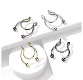 Септум обманка (серьга циркуляр, клипса в нос, для сосков) из стали PiercedFish CLP01-K имитация пирсинг подковы