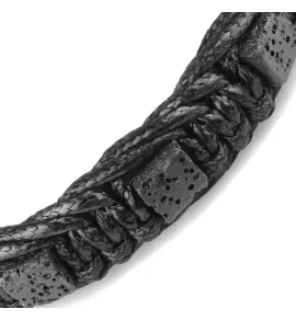 Мужской браслет Шамбала Everiot Select LNS-3091 из квадратной лавы оригинального плетения