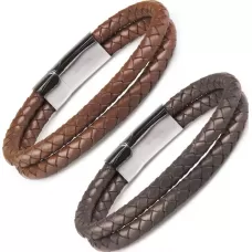 Кожаный браслет мужской Everiot BC-MJ-1708 с магнитным замком