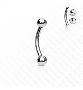 Изогнутая штанга для пирсинга брови, пупка, переносицы (бридж) Pirslab TIC04 из титана с фианитом