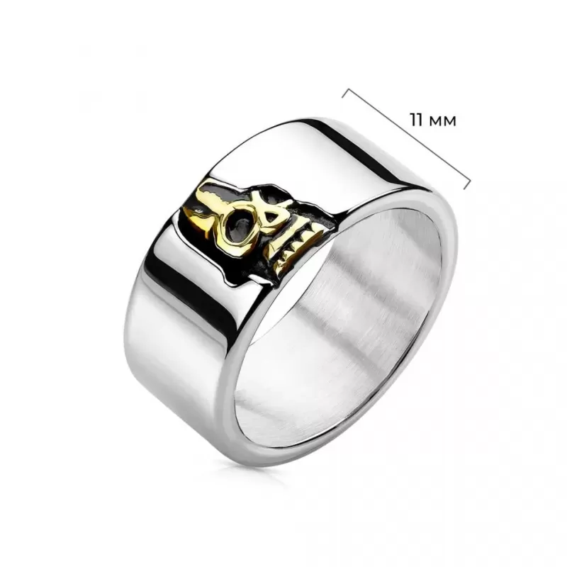 Кольцо мужское TATIC RSS-7802 с черепом из стали