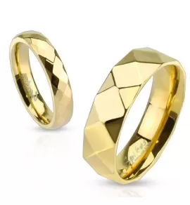 Кольцо из стали Spikes R-M2755 с граненой поверхностью