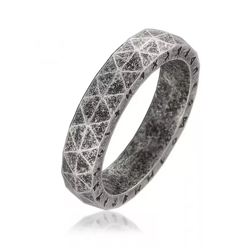 Кольцо из стали TATIC RSS-9086-ST с рунами