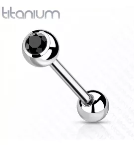 Штанга из титана с фианитом Pirslab --T23B03-K для пирсинга хряща уха, хеликса, языка, брови, сосков