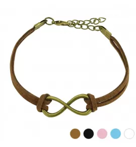 Женский браслет-шнурок TATIC SL0207 из экозамши с большой бесконечностью