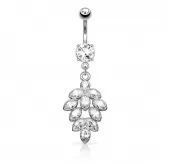 Украшение для пирсинга пупка PiercedFish N15582 с фианитами