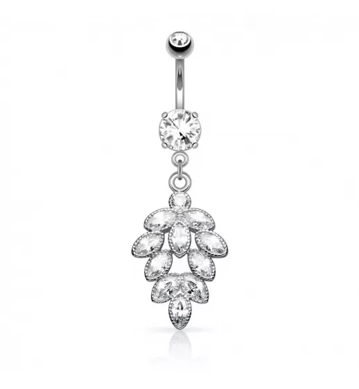 Украшение для пирсинга пупка PiercedFish N15582 с фианитами