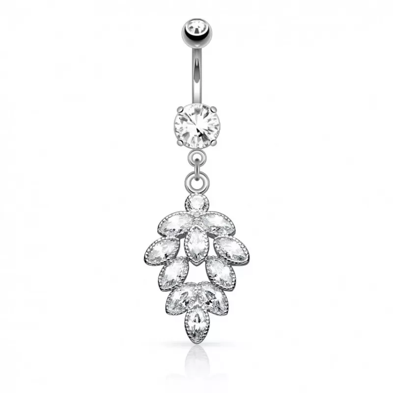 Украшение для пирсинга пупка PiercedFish N15582 с фианитами