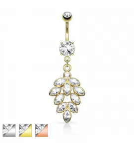 Украшение для пирсинга пупка PiercedFish N15582 с фианитами