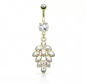 Украшение для пирсинга пупка PiercedFish N15582 с фианитами