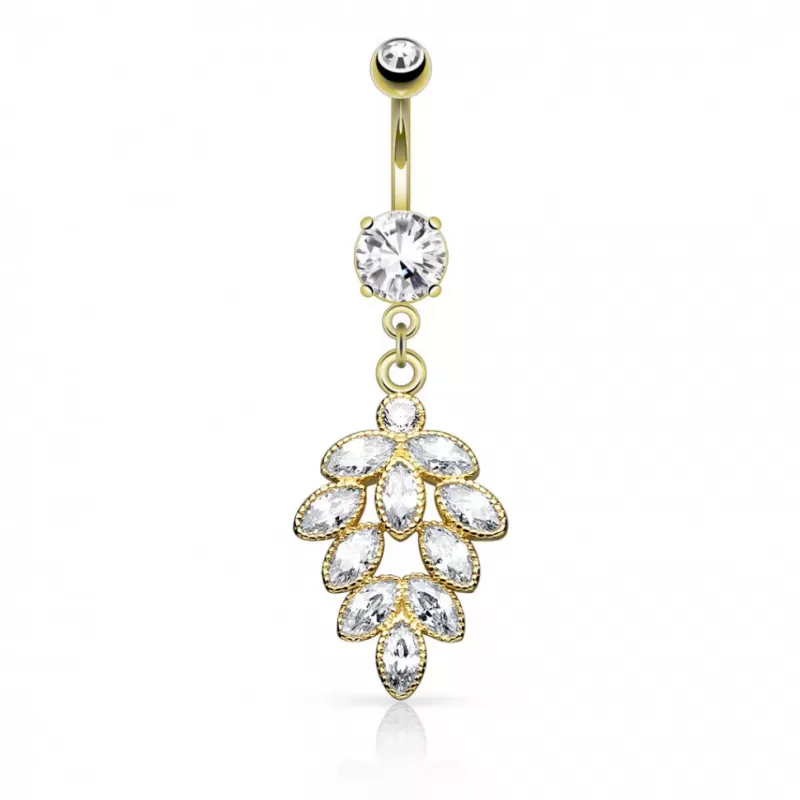 Украшение для пирсинга пупка PiercedFish N15582 с фианитами