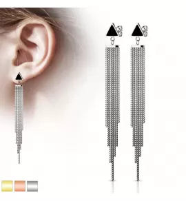 Длинные женские серьги с подвесками-цепями TATIC SE3849 из стали