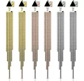 Длинные женские серьги с подвесками-цепями TATIC SE3849 из стали