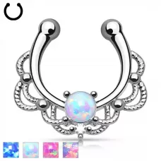 Септум обманка (клипса, имитация пирсинга) PiercedFish --SEPR-29 с искусственным опалом